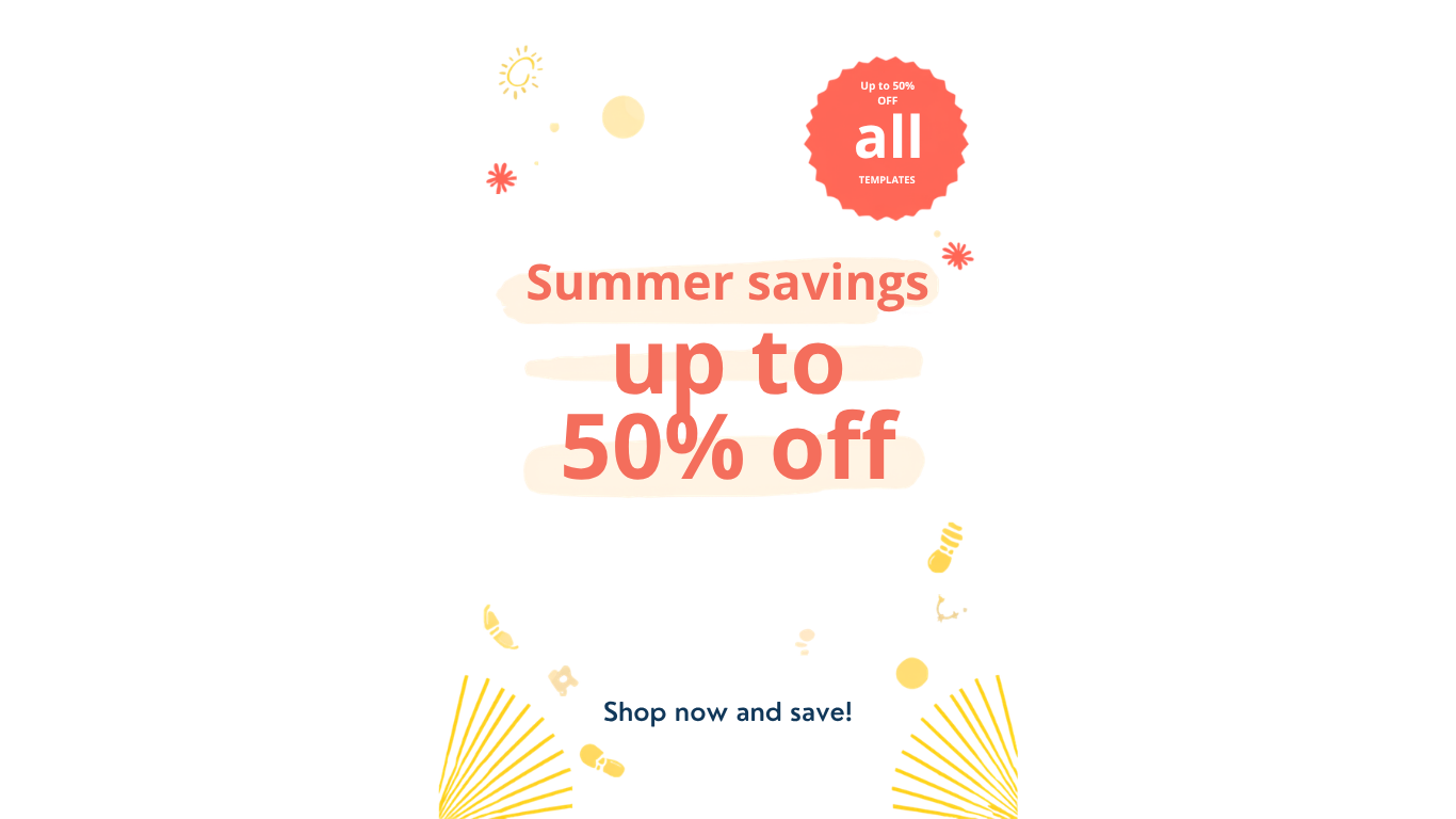 up to 50 % off All templates