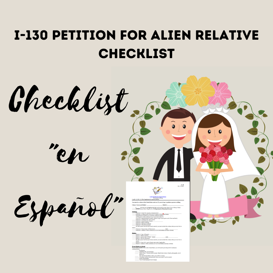 I-130 Petition for Alien Relative - Checklist in Spanish