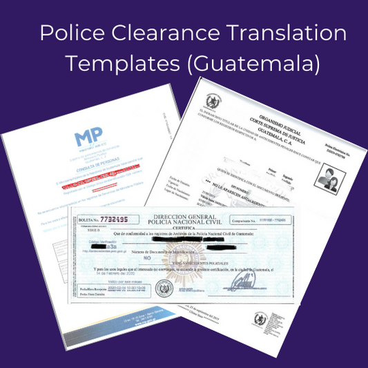 Translation of 3 police clearances - Guatemala Bundle