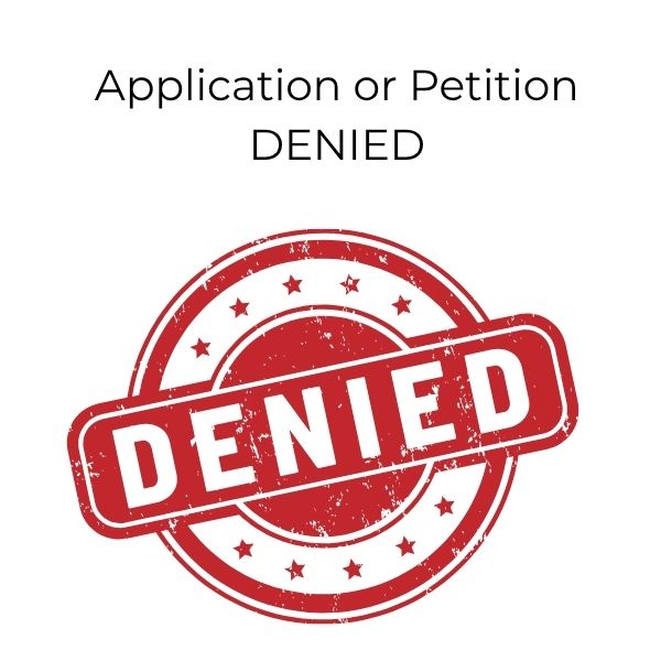 $2.99 Client Notification – Application or Petition Denied (Letter to Client)