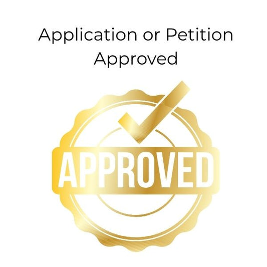 $2.99 Client Notification – Application or Petition Approved (Letter to the Client)
