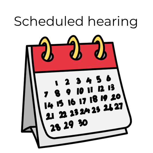 $2.99 Client Notification – Scheduled Hearing (Letter to the Client)