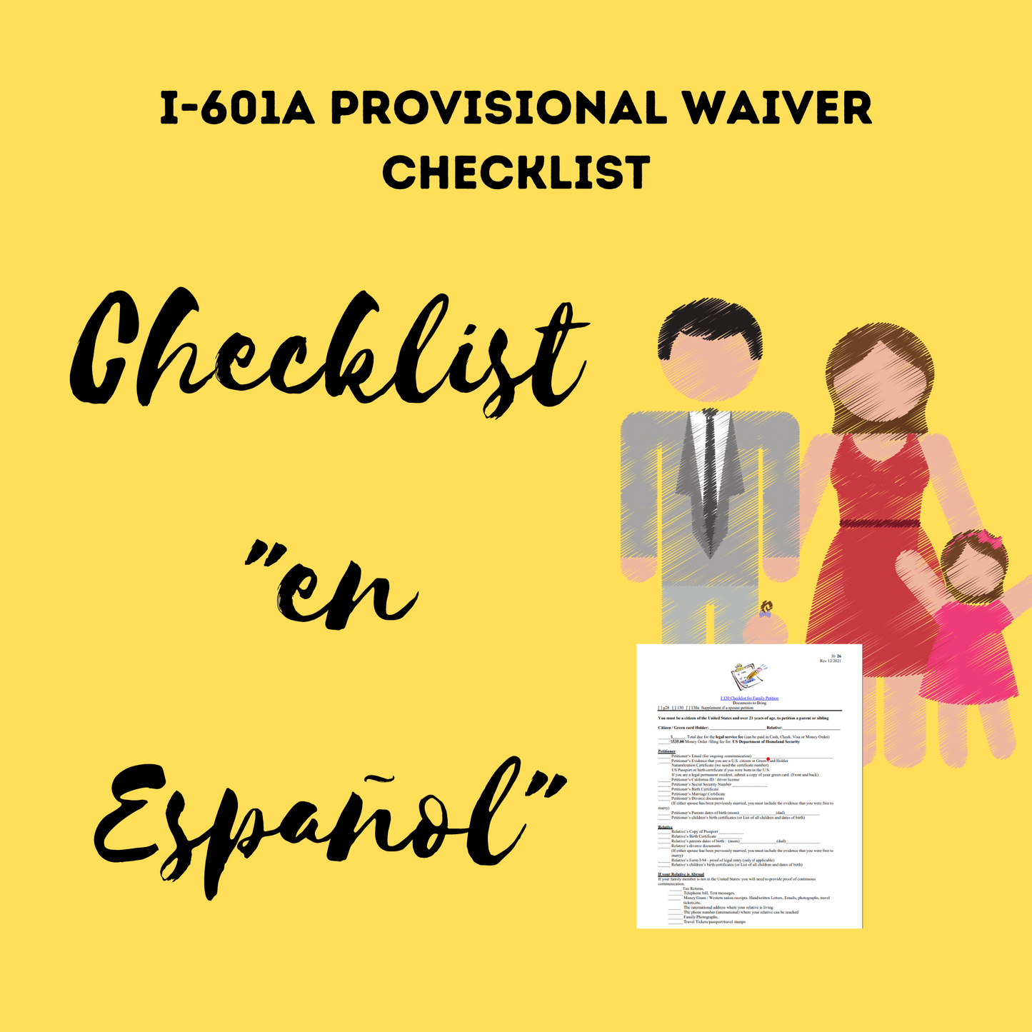 I-601a Provisional Waiver - Checklist in Spanish