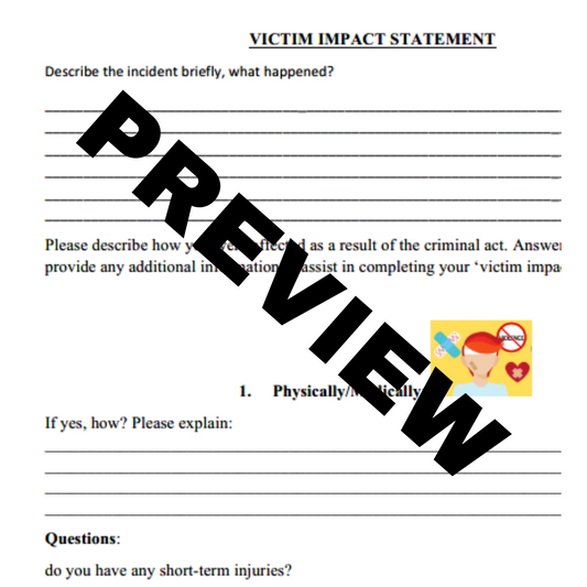 918 U Visa Victim Impact Statement - Guide - English