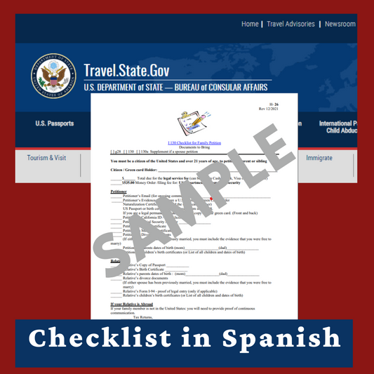 NVC Checklist in Spanish for a spouse