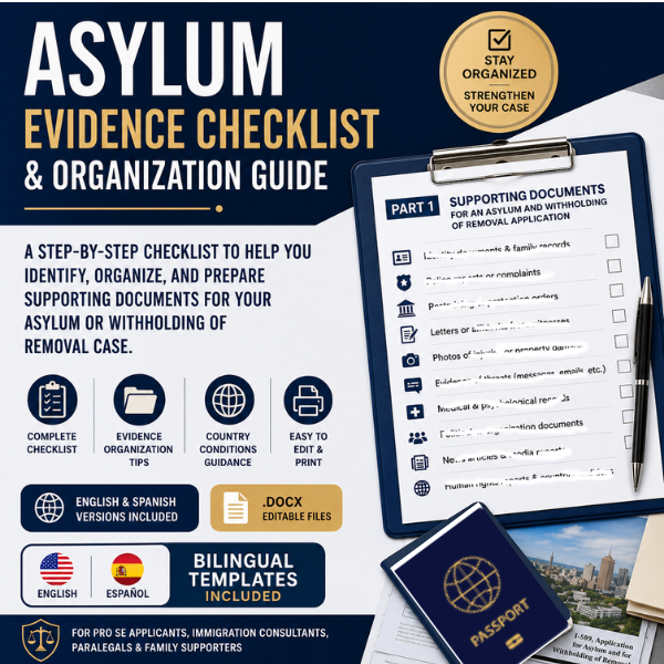 Asylum Evidence Checklist - Organization Guide (English + Spanish)